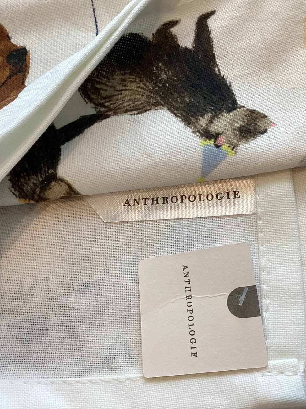 🐾Anthropologie Dish Towel Cotton New Animals Dogs Cats Pets Hip Hip Hooray